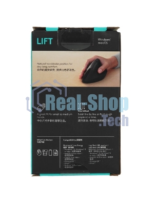 Мышь беспроводная Logitech Lift графитовый, 4000 dpi, радиоканал, Bluetooth, USB, кнопки - 6