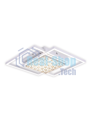 Управляемый светодиодный светильник с хрусталем Ambrella light FA112 WH белый 96W 850*660*110 (ПДУ РАДИО 2.4)