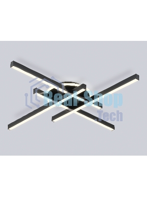 Потолочный светодиодный светильник Ambrella light FL6282 BK черный 58W 3000K-6400K 700*700*85 (ПДУ ИК)