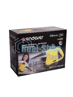 Пароочиститель Endever Odyssey Q-442 черный/желтый, ручной, 900 Вт, 35 г/мин, 450 мл