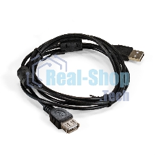 Удлинитель USB 2.0 ExeGate EX-CCF-USB2-AMAF-1.8F (Am/Af, позолоченные контакты, ферритовые кольца, 1,8м)