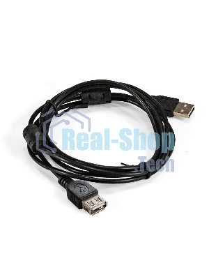 Удлинитель USB 2.0 ExeGate EX-CCF-USB2-AMAF-1.8F (Am/Af, позолоченные контакты, ферритовые кольца, 1,8м)