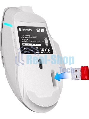 Мышь беспроводная Defender Stix GM-009 белый, 3200 dpi, радиоканал, USB, кнопки - 7