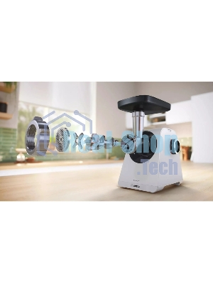 Мясорубка электрическая Bosch MFWS420W белый, 1900 Вт, 2.5 кг/мин, реверс, насадки - 3