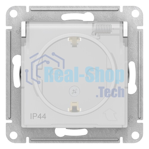 Розетка AtlasDesign Aqua 16А IP44 с заземл. защ. шторки с прозрачной крышкой быстрозажим. клем. механизм белый SE ATN440146S
