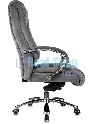 Кресло руководителя Бюрократ T-9925SL Fabric темно-серый Holland 18 крестов. металл хром
