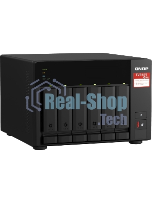 Сетевое хранилище без дисков SMB QNAP TVS-675-8G NAS, 6-tray w/o HDD, 2xM.2 SSD Slot, 1xHDMI-port. CPU 8-сore 64-bit x86 KX-U6580 2.5 GHz, 8GB DDR4 (1 x 8GB) up to 64GB (2 x 32GB), 2x 2.5 Gigabit LAN