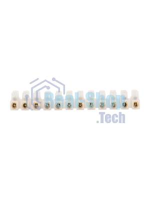 Клеммная колодка винтовая Rexant KВ-10 (4-10 мм²), ток 10 A, полиэтилен белый (ЗВИ), индивидуальная упаковка, 1 шт.