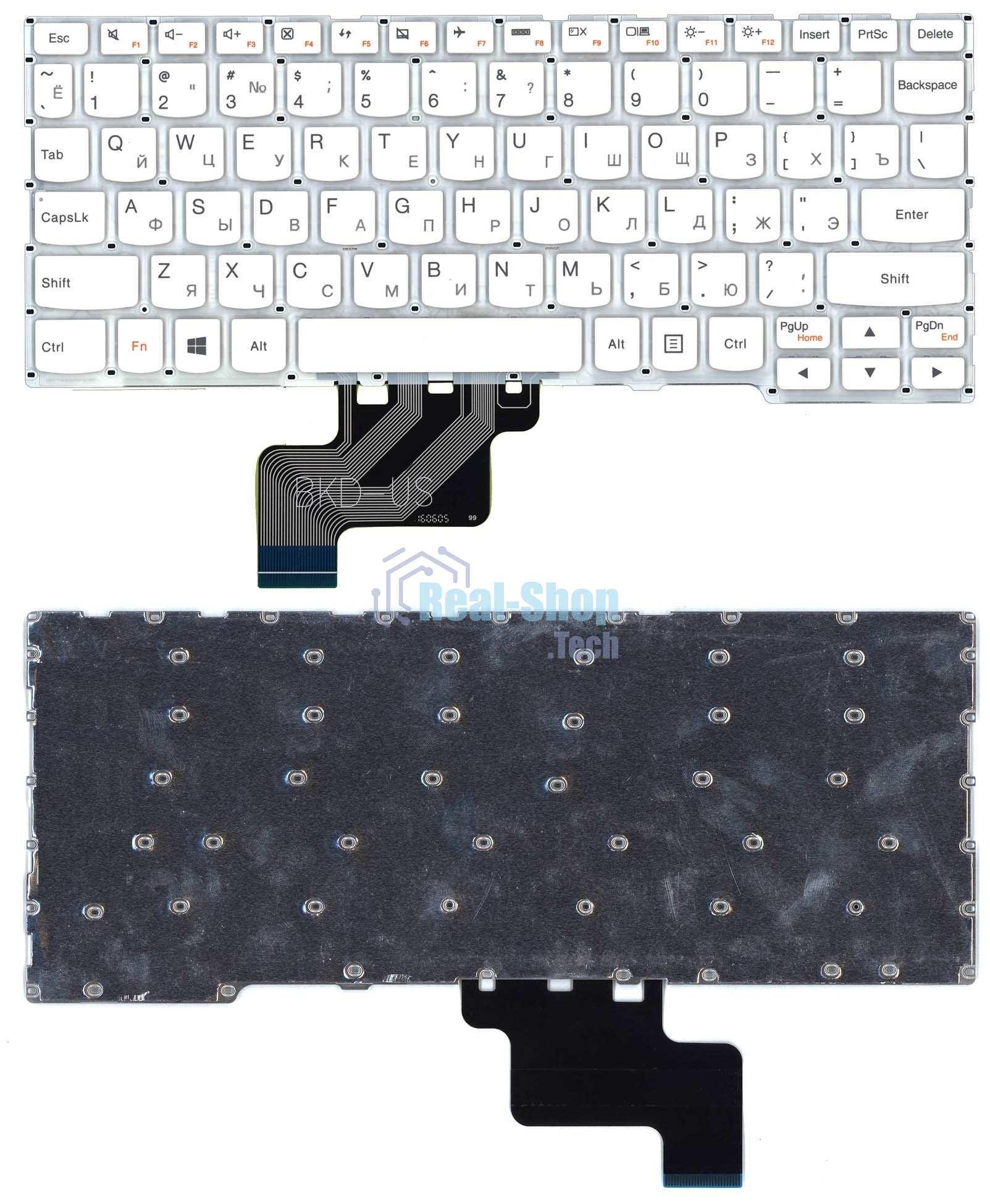 Клавиатура для ноутбука Lenovo Yoga 3 11 300-11IBR 300-11IBY 700-11ISK белая
