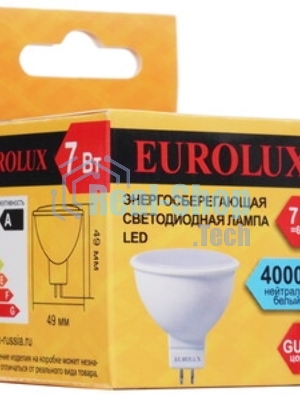 Лампа светодиодная EUROLUX LL-E-MR16-7W-230-2,7K-GU5.3