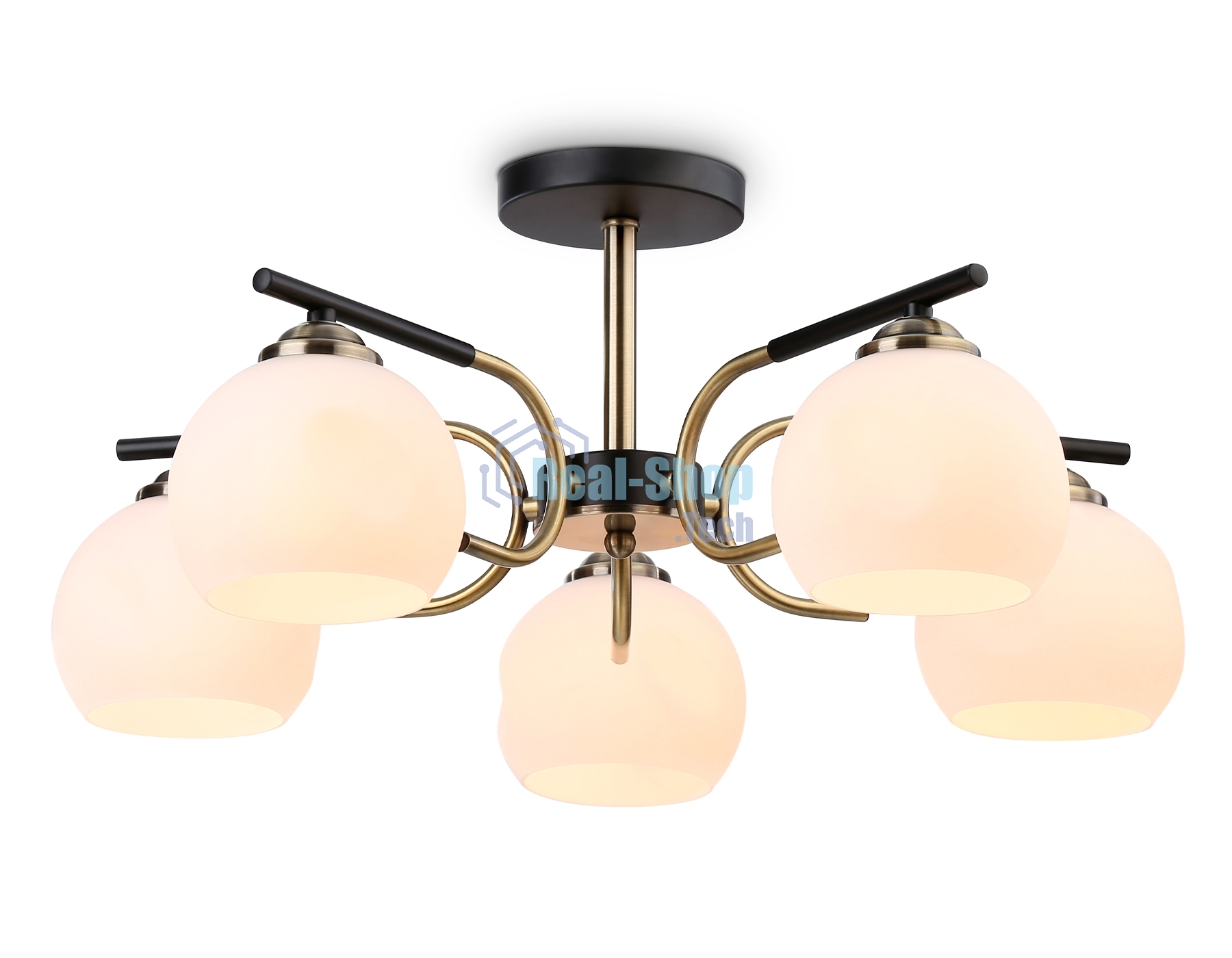 Светильник Ambrella light TR303312/5 BK/SB/FR черный/бронза/белый матовый E27*5 max 60W D560*250