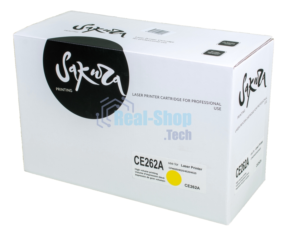 Картридж лазерный Sakura CE262A для HP Color LaserJet CP4020/4025/4520/4525, желтый, 11000 к.