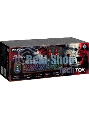 Комплект клавиатура+мышь Defender Tor MHP-127 проводной, USB, 3200 DPI, чёрный