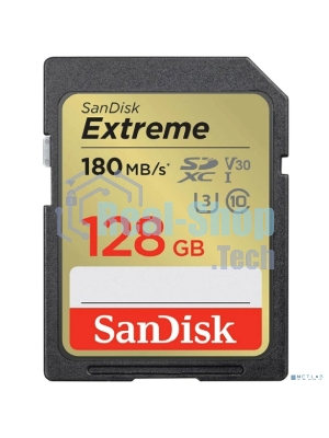 Флеш карта SD 128Gb SanDisk SDXC Class 10 V30 UHS-I U3 Extreme 180MB/s