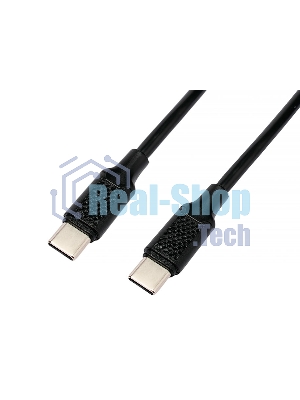 Кабель USB2.0 Cablexpert CC-USB2-CMCM-60-1M, Type-C/Type-C, 3A, 60Вт, PD/QC3.0, медь, 1м, черный, пакет