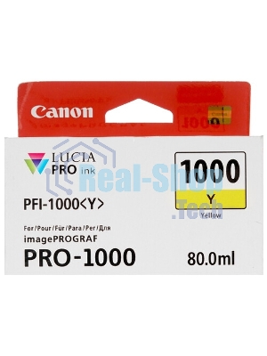 Картридж струйный Canon PFI-1000 Y желтый (80 мл.) для Canon IJ SFP PRO-1000 WFG