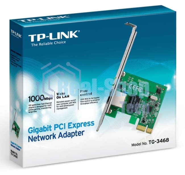 Сетевая карта TP-Link TG-3468 SOHO 32bit Gigabit PCIe, Realtek RTL8168B chipset