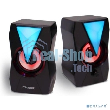 Акустическая система MICROLAB B22 черный 6 Вт RMS, Распределение мощности 3 Вт x2, Гармонические искажения: < 0,5% (1 Вт 1 кГц), Частотная характеристика: 120 Гц - 20 кГц, Соотношение сигнал/шум: > 65 дБ