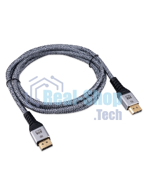 Кабель DisplayPort Cablexpert CCP-DP16K-2M, 20M/20M, v2.1, 16K, медь, тройной экран, позол.контакты, нейлон.оплетка, метал.коннекторы, 2м, черный, коробка