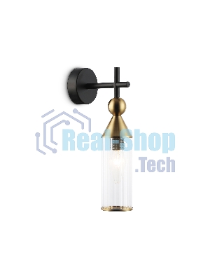 Настенный светильник Ambrella light LH55260 BK/BS/CL черный/латунь/прозрачный E14 max 40W 140*80*310