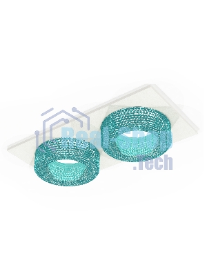 Комплект встраиваемого светильника Ambrella light XC7635023 SWH/BL белый песок/голубой MR16 GU5.3 (C7635, N7194)