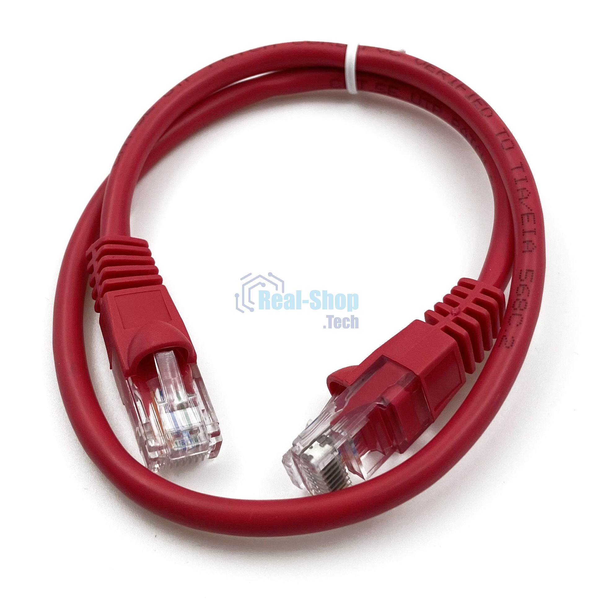 Патч-корд Buro cat.5e molded 0.5м красный RJ-45 (m)-RJ-45 (m)