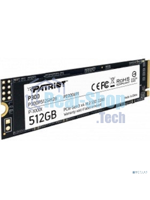 Накопитель SSD Patriot P300, 512Gb, PCIe 3.0 x4, M.2 2280, NVMe, R/W 1700/1200