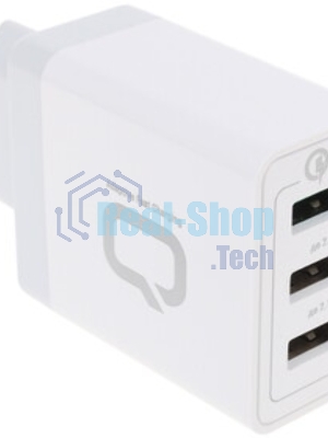 Сетевое зарядное устройство Qumo Quick Charge 3.0 3 USB (Charger 0019), 3 USB, 4.2A, 1 USB (QC 3.0, FCP, AFC) + 2 USB 2,1A, черный
