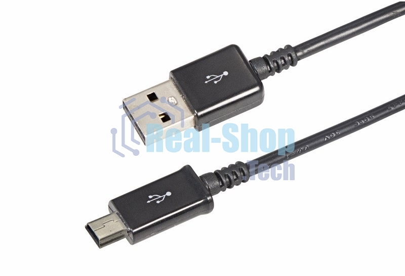 Кабель USB Rexant miniUSB длинный штекер 1 м черный