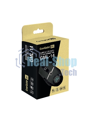 Мышь проводная ExeGate Gaming Standard Laser GML-14 черный, 4000 dpi, USB, кнопки - 8