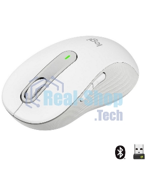 Мышь беспроводная Logitech Signature M650 L белый, 4000 dpi, радиоканал, Bluetooth, USB, кнопки - 5
