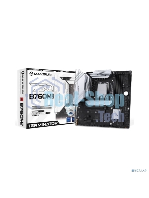 Материнская плата MAXSUN MS-Terminator B760M D5 WIFI 6E, LGA1700, Intel B760, 4xDDR5, 4xSATA, 3xM.2, 1xPCIe 5.0 x16, 1xPCIe 4.0 x4, 1xPCIe 3.0 x1, 1xHDMI, 1xDP, 1x2.5Gb LAN, Wi-Fi 6E, Bluetooth 5.3, 2xUSB-A 10Gbps, 6xUSB-A 2.0, 3x3.5 мм, 5.1, mATX