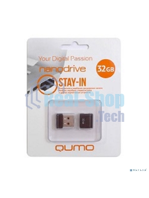 Флешка USB 2.0 QUMO 32Gb, NANO QM32GUD-NANO-B черный