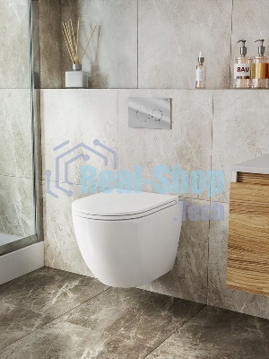 Комплект BAU 6 в 1: рамная инсталляция BAU NEO 45, унитаз подвесной безободковый торнадо Bau Dream 52х36 Hurricane-2, быстросъемное сиденье дюропласт микролифт, клавиша BAU Dream , хром