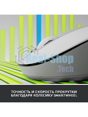 Мышь беспроводная Logitech Signature M650 L белый, 4000 dpi, радиоканал, Bluetooth, USB, кнопки - 5