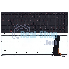 Клавиатура для ноутбука Asus N56 N56V черная с красной подсветкой