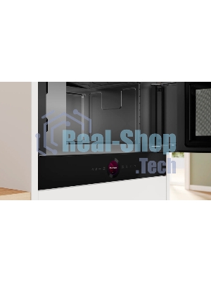Микроволновая печь встраиваемая Bosch BFR9221B1 черный, 21 л, 900 Вт, переключатели - поворотный механизм/сенсор