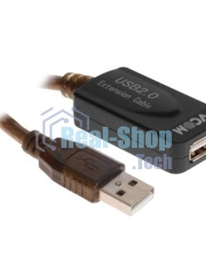 Кабель-адаптер VCOM VUS7049-20M USB2.0-repeater, удлинительный активный <Am-->Af 20м