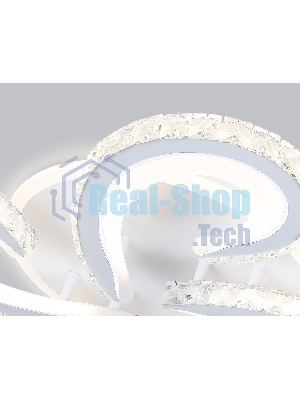 Потолочный светодиодный светильник Ambrella light FA1702/4 WH/CH белый/хром 121W 3000K-6400K 560*560*90 (ПДУ РАДИО 2.4G)