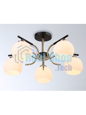 Светильник Ambrella light TR303312/5 BK/SB/FR черный/бронза/белый матовый E27*5 max 60W D560*250
