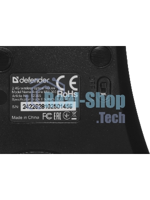 Мышь беспроводная Defender Accura MM-365 черный, 1600 dpi, радиоканал, USB, кнопки - 6