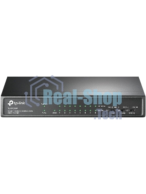 Коммутатор 9-port 10/100Mbps unmanaged switch with 8 PoE+ ports, compliant with 802.3af/at PoE, 65W PoE budget, support 250m Extend Mode, Priority mode and Isolation mode, desktop mount, plug and play.