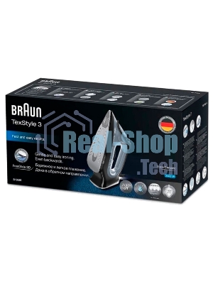 Утюг Braun SI3055BK черный/серый, 2400 Вт, 45 г/мин, 180 г/мин, 270 мл