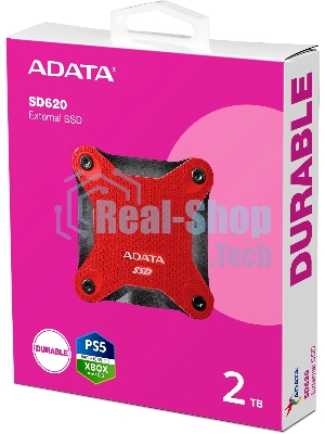 Внешний SSD ADATA SD620, 2TB, USB 3.2 Gen 2 Type-A, R/W 550/480, красный