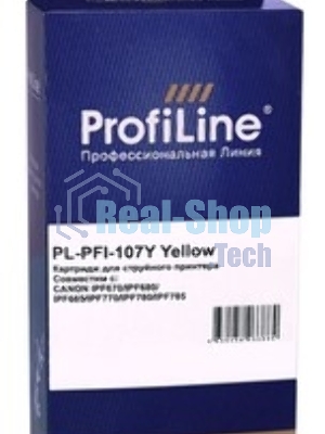 Картридж струйный ProfiLine PL-PFI-107Y для принтеров Canon IPF670/IPF680/IPF685/IPF770/IPF780/IPF785 с чернилами Yellow