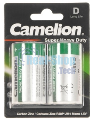 Элемент питания солевой Camelion R R20 (шринка 2шт) 1.5 В