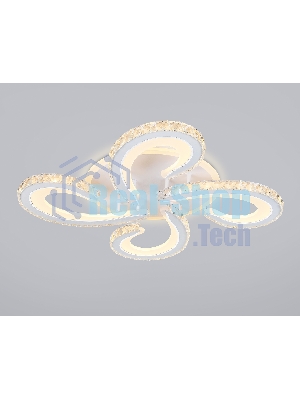 Потолочный светодиодный светильник Ambrella light FA1702/4 WH/CH белый/хром 121W 3000K-6400K 560*560*90 (ПДУ РАДИО 2.4G)