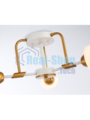 Светильник Ambrella light TR303321/3 WH/GD/CL/FR белый/золото/прозрачный/белый матовый E27*3 max 60W D620*210