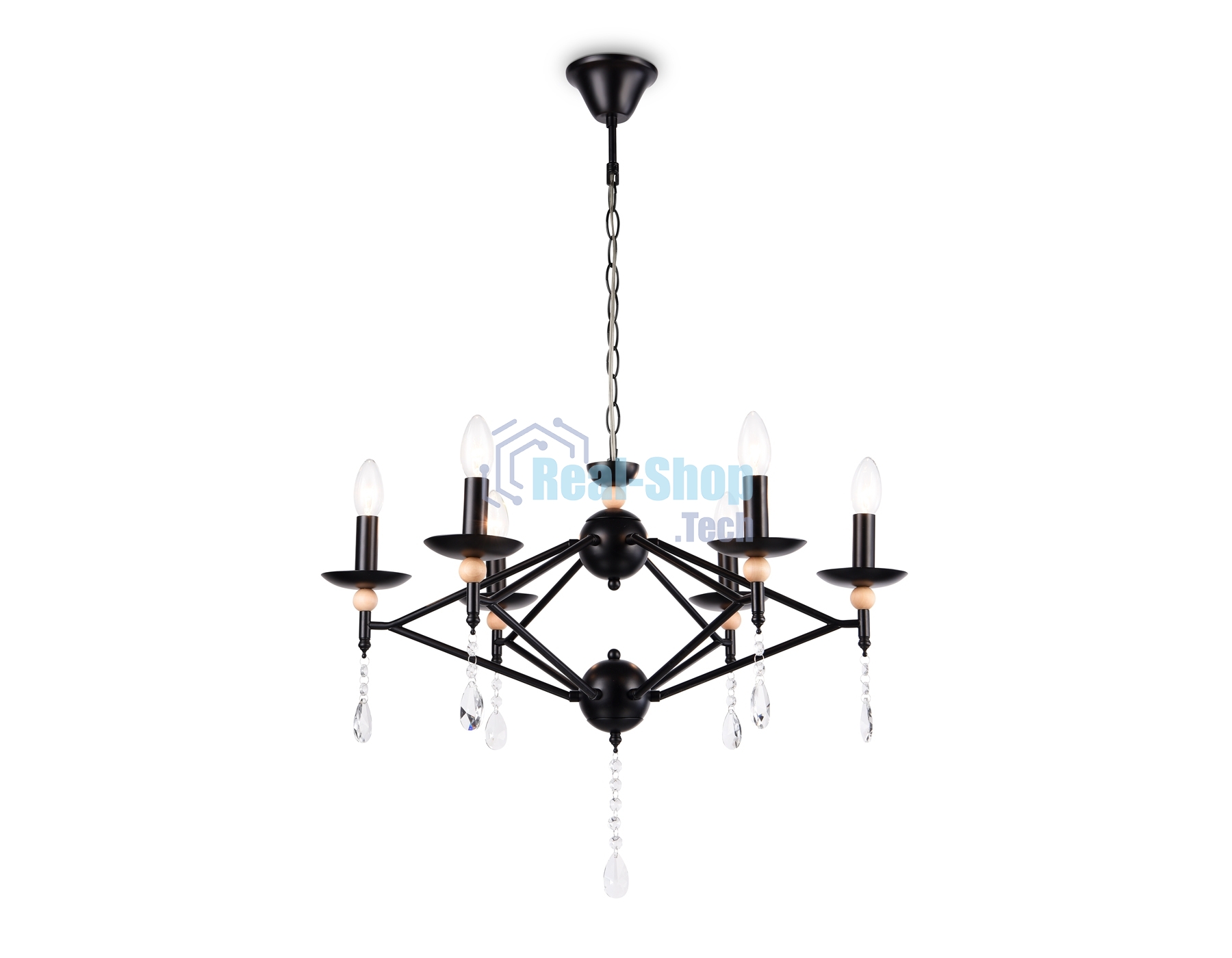 Светильник Ambrella light TR9597/6 BK черный E14/6 max 40W D660*880