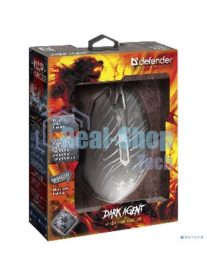 Мышь проводная Defender Dark Agent GM-590L черный, 12800 dpi, USB, кнопки - 6